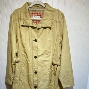 Eddie Bauer Light Yellow Trench Coat